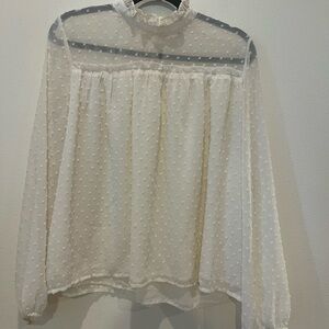 Altar'd State Sheer Cream Blouse